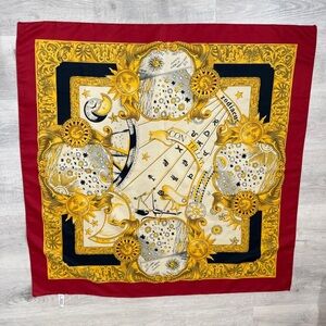 Zodiac Scarf Made In Italy by Isotoner inRed, Gold and Navy Signature Collection
